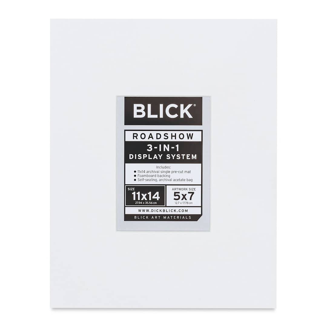 Open in modal - Blick Roadshow 3-in-1 System - White, Single Mat, 11" x 14" (4-3/4" x 6-3/4" Opening)