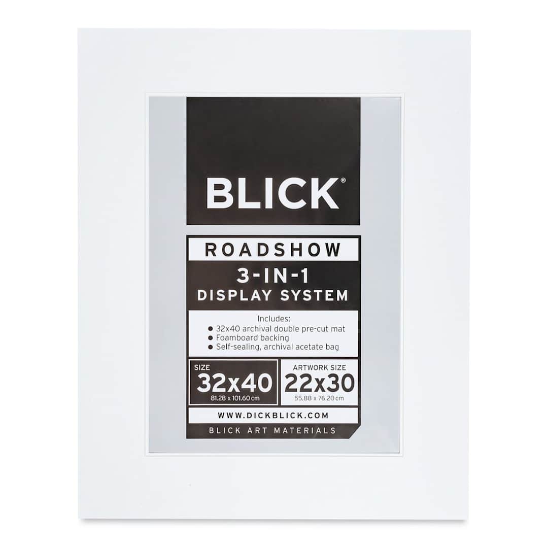 Open in modal - Blick Roadshow 3-in-1 System - White, Double Mat, 32" x 40" (21-3/4" x 29-3/4" Opening)