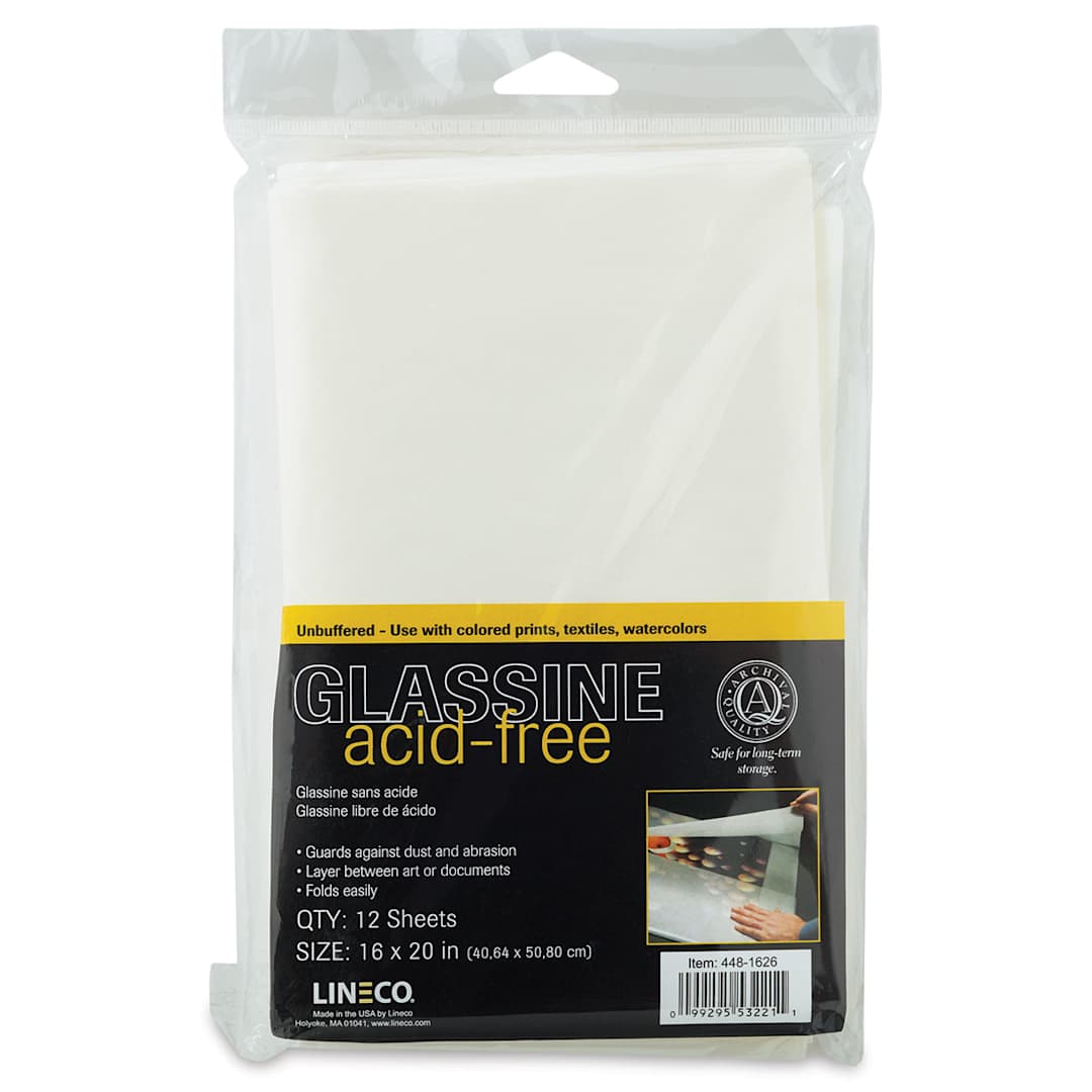 Open in modal - Lineco Acid-Free Glassine Sheets - Front view of package of 12 sheets