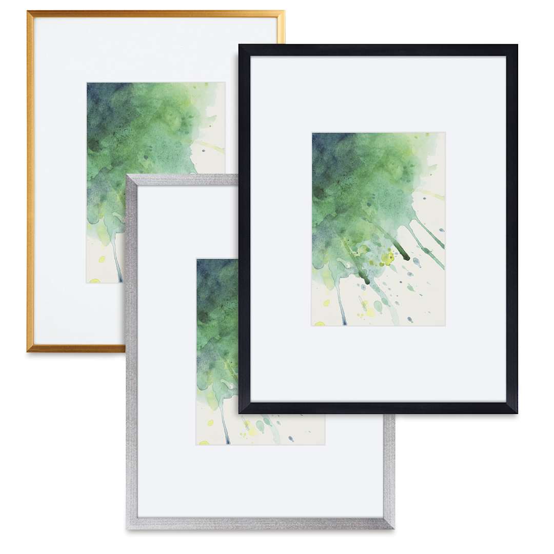 Open in modal - Blick Chelsea Metal Gallery Frames with White Mat, different finishes