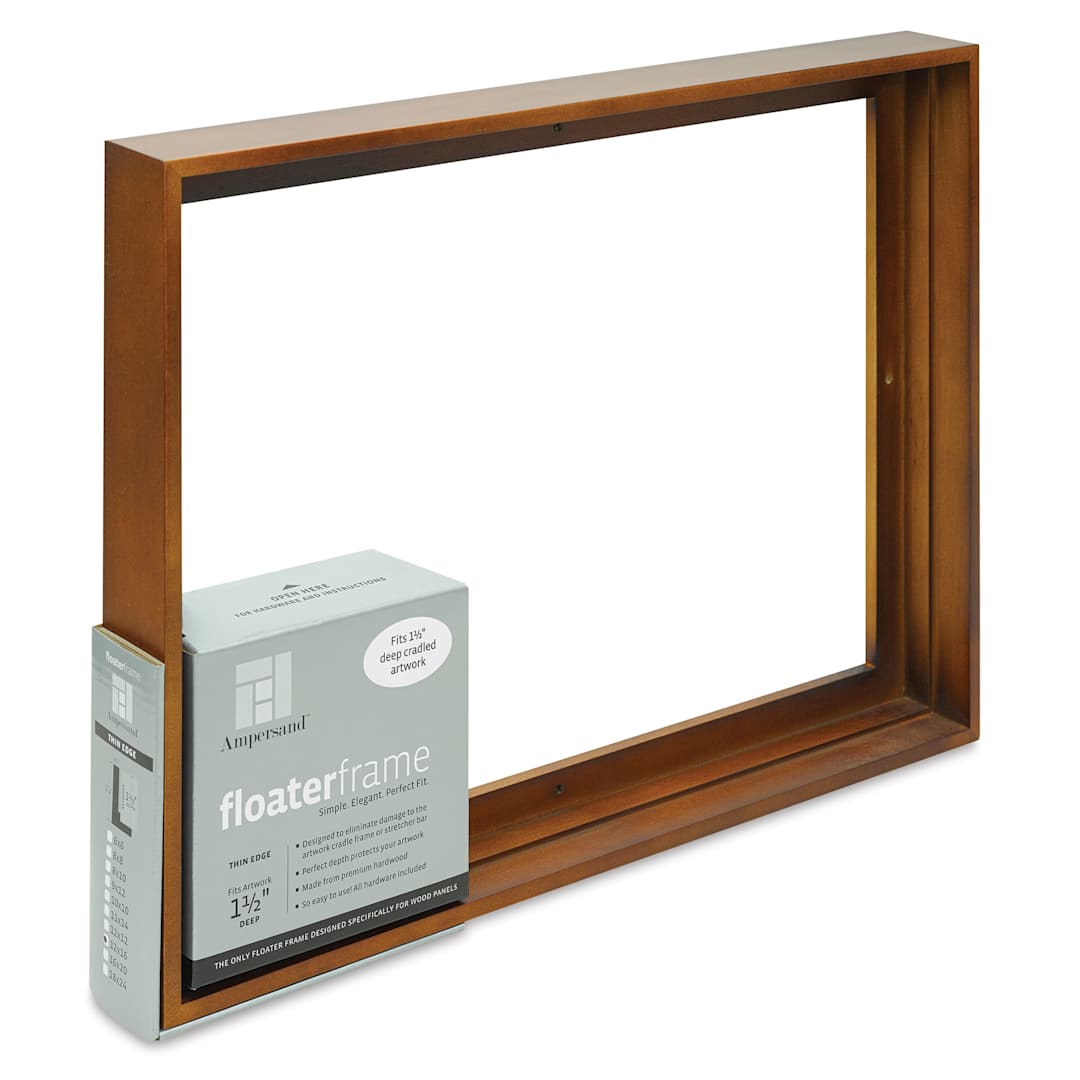 Open in modal - Ampersand Floaterframe - Thin, Walnut, 12" x 16", 1-1/2", at an angle