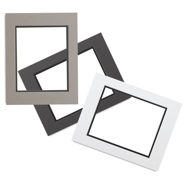 Open in modal - Crescent Select Conservation Solids Pre-Cut Double Mats - Three Mats shown
