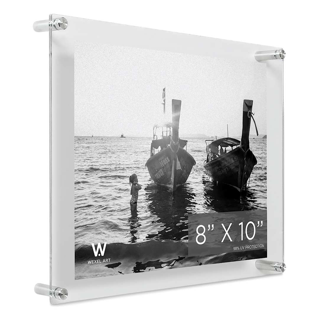 Open in modal - Wexel Art Double Panel Acrylic Display Frame - 12" x 15", Silver Hardware