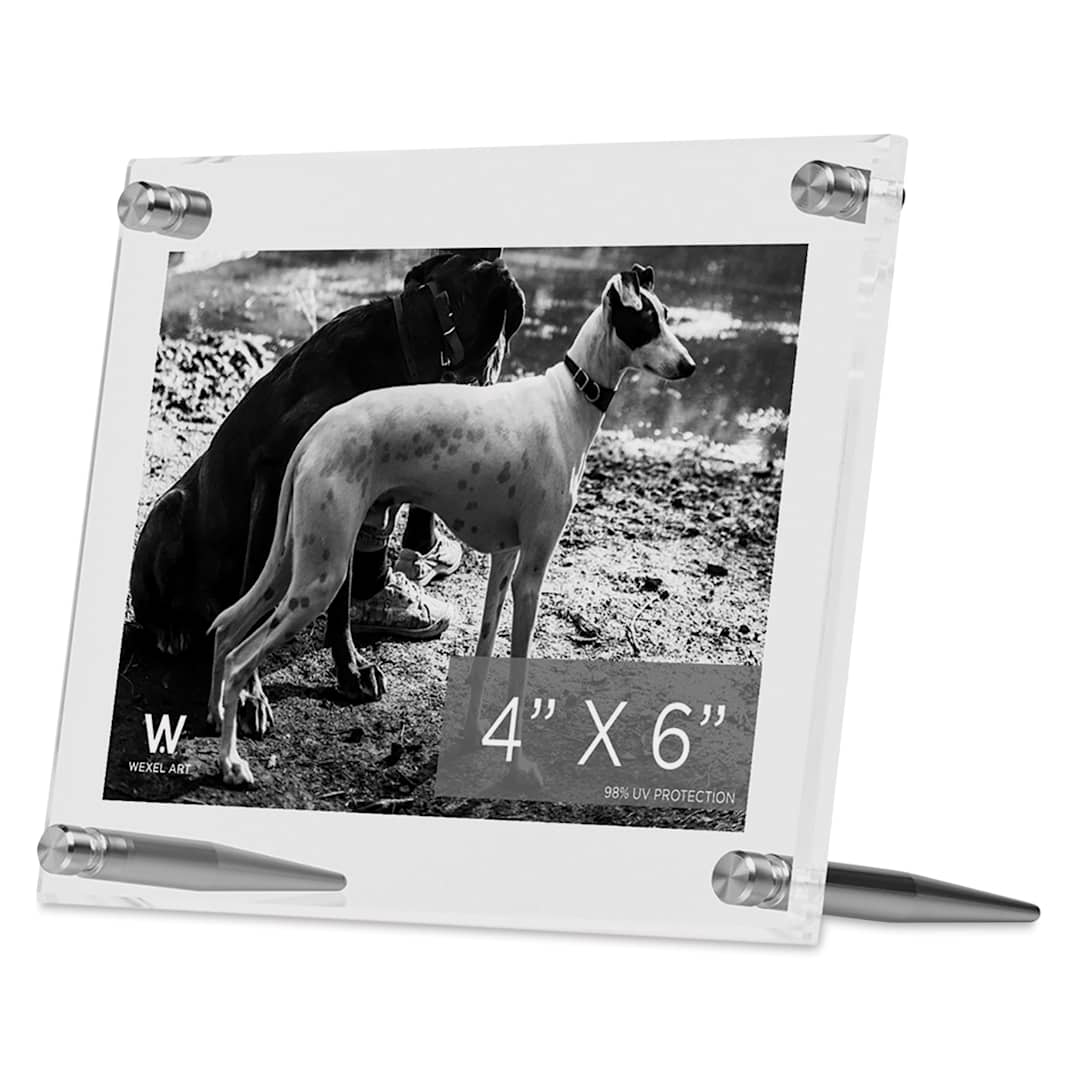 Open in modal - Wexel Art Acrylic Panel Frame - Tabletop, Silver Hardware, 4" x 6"