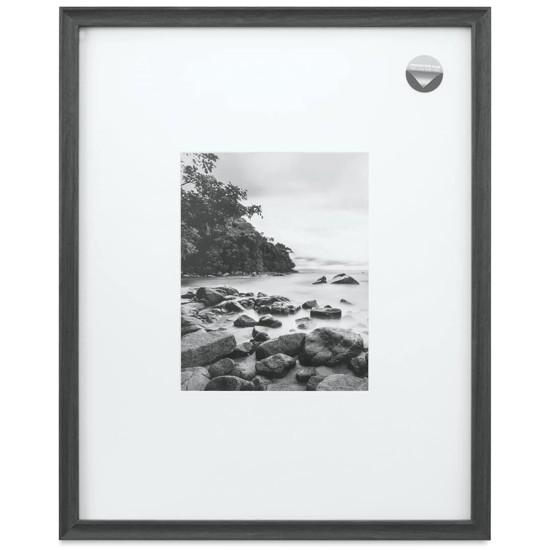 Open in modal - Blick Theo Frame with Mat - Charcoal, 16" x 20" front