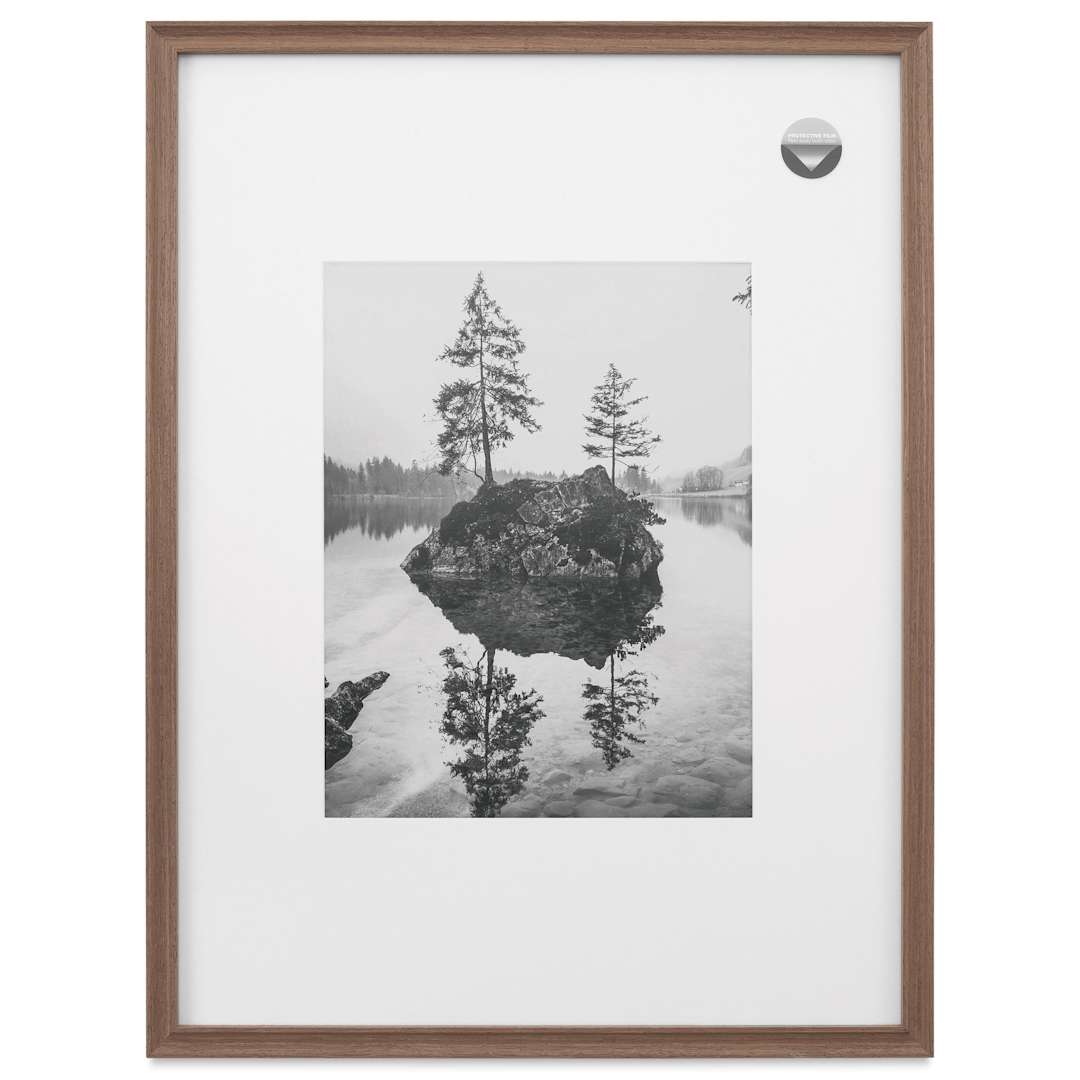 Open in modal - Blick Theo Frame with Mat - Walnut, 18" x 24" front
