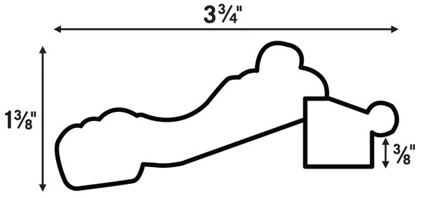 Open in modal - Blick Campagna Frames - Sketch showing dimensions of frame