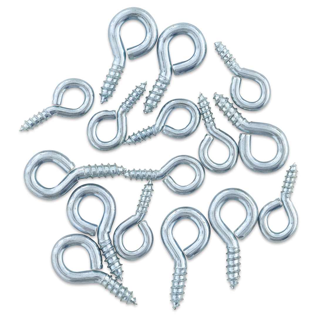 Open in modal - Hillman Screw Eyes - Eight each of Two sizes of Screw Eyes shown scattered
