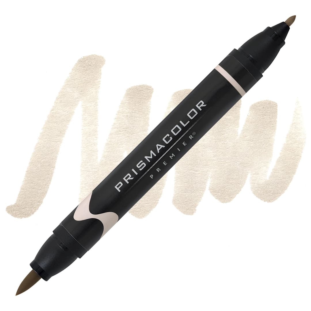 Open in modal - Prismacolor Premier Dual-Ended Brush Tip Marker - Putty (marker and swatch)