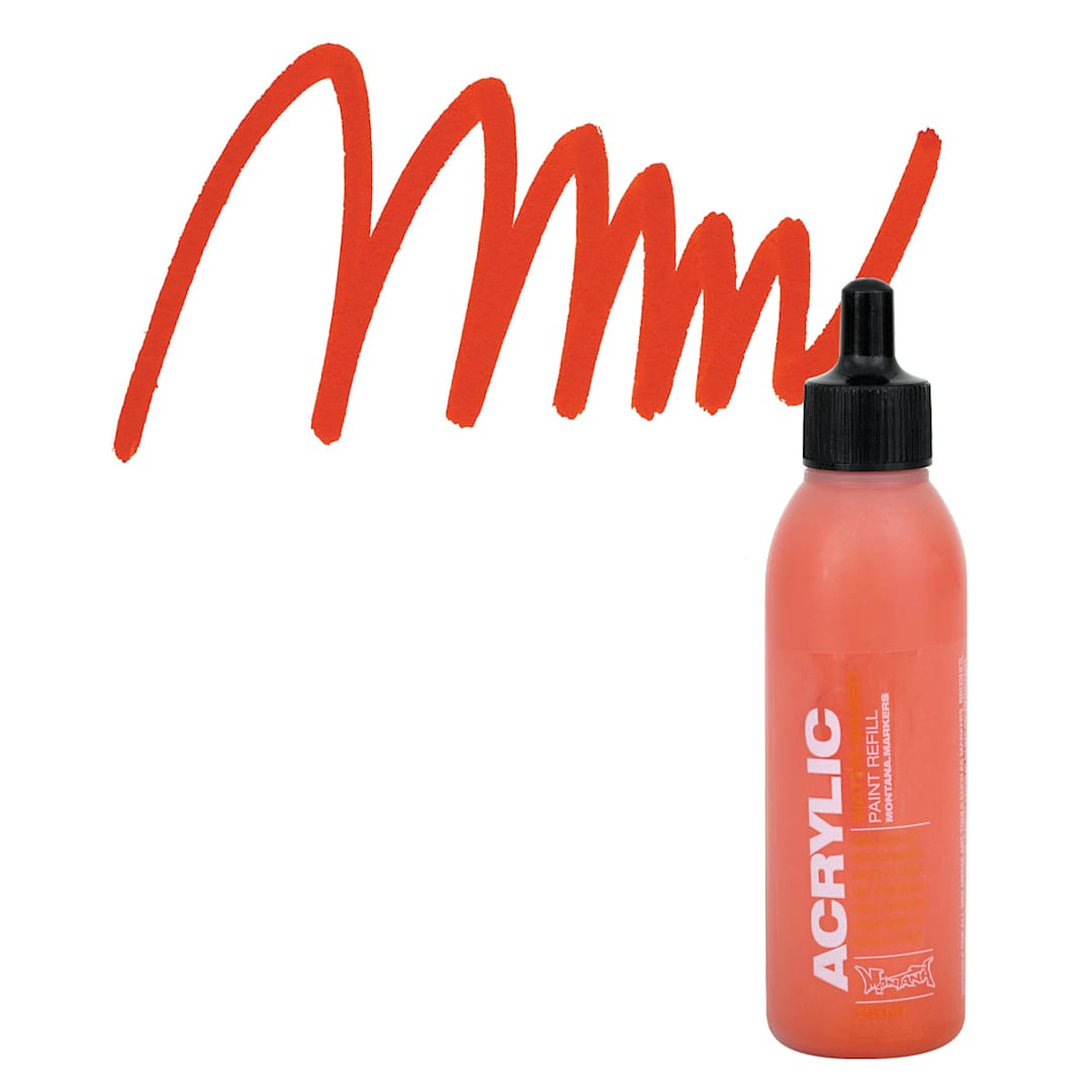 Open in modal - Montana Acrylic Marker Refill - 25 ml , Shock Orange Dark, Refill and swatch