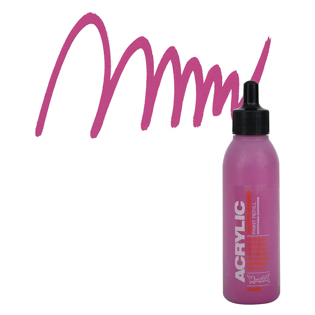 Open in modal - Montana Acrylic Marker Refill - 25 ml, Shock Pink, Refill and swatch