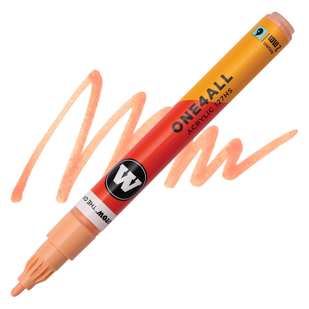 Open in modal - Molotow One4All Acrylic Marker - 2 mm Tip, Goldfish, Bullet Tip, swatch and marker