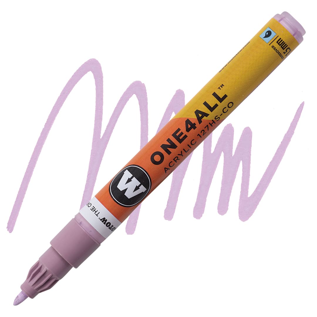 Open in modal - Molotow One4All Acrylic Marker - 1.5 mm Tip, Lilac Pastel marker and swatch