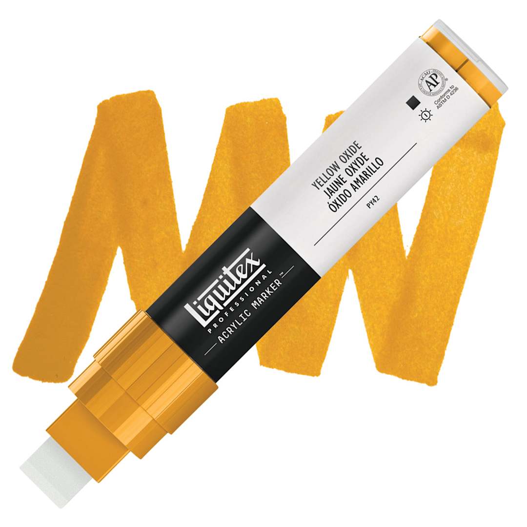 Open in modal - Liquitex Paint Marker - Yellow Oxide, 15mm Tip marker and swatch