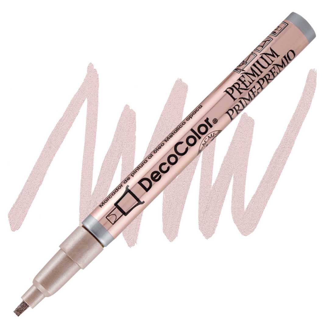 Open in modal - DecoColor Premium Paint Marker - Rose Gold, Leafing Tip, 2 mm marker and swatch