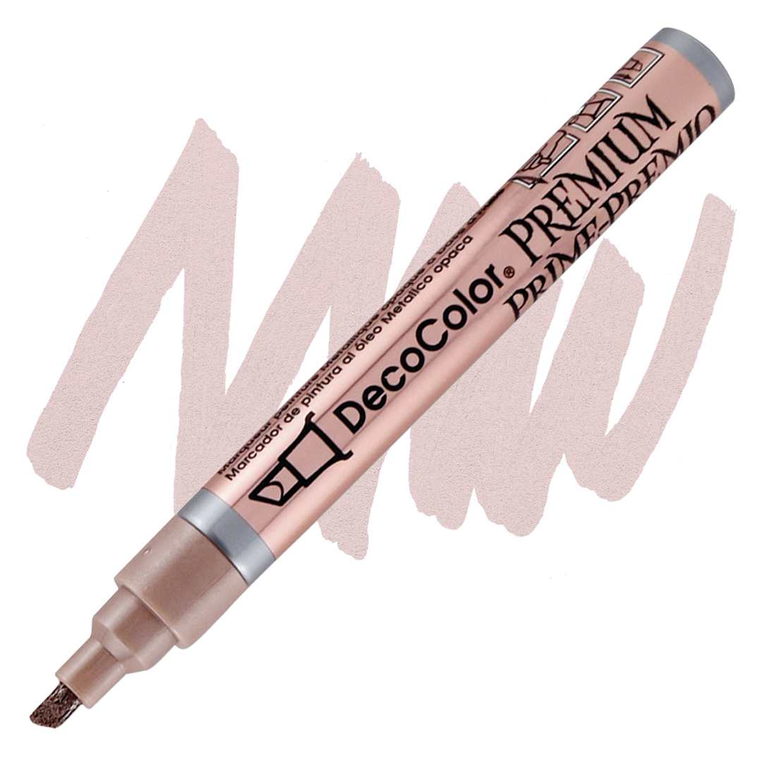 Open in modal - DecoColor Premium Paint Marker - Rose Gold, Chisel Tip, 5 mm marker and swatch