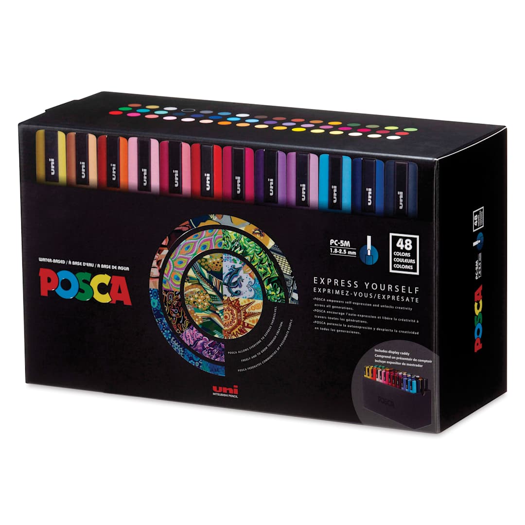 Open in modal - Posca Paint Markers - Set of 48, Assorted Colors, Medium Bullet Tip, 2.5 mm