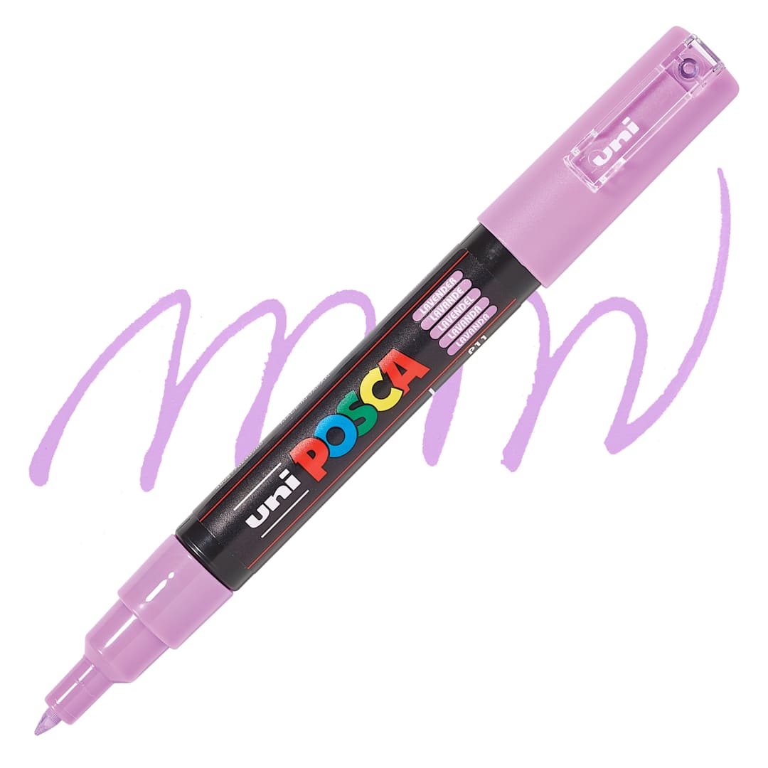 Open in modal - Posca Paint Marker - Lavender, X-Fine, Bullet Tip, 0.7 mm - swatch and marker