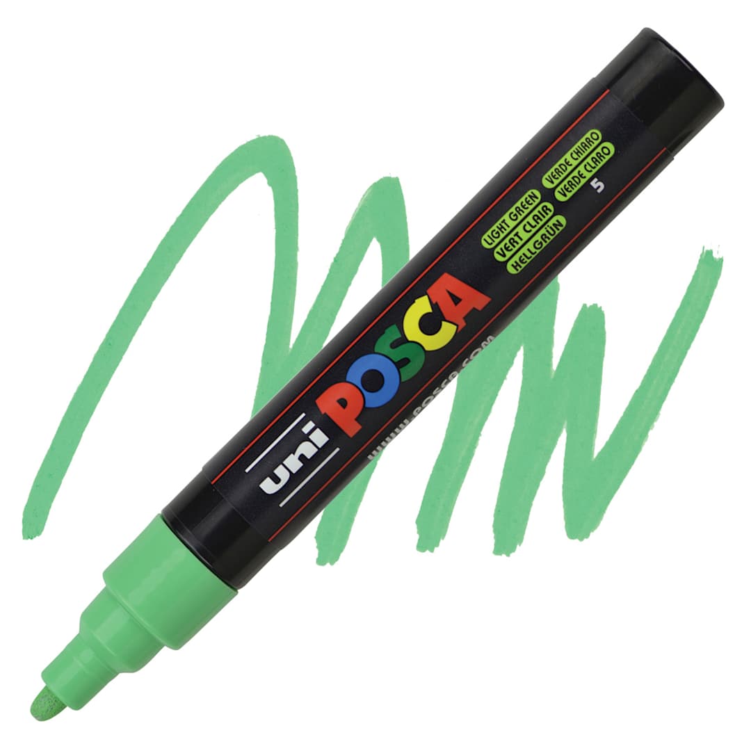 Open in modal - Posca Paint Marker - Light Green, Bullet Tip, 2.5 mm - marker and swatch