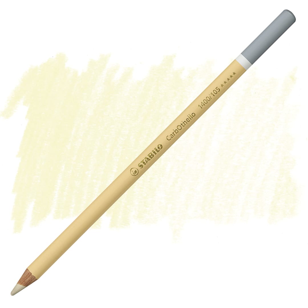Open in modal - Stabilo CarbOthello Pastel Pencil - Ivory pencil and swatch