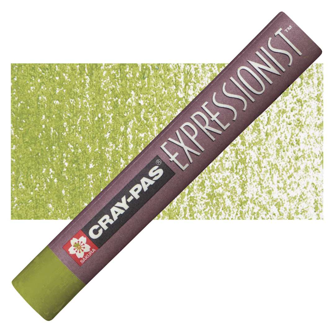 Open in modal - Sakura Cray-Pas Expressionist Oil Pastel - Olive oil pastel and swatch