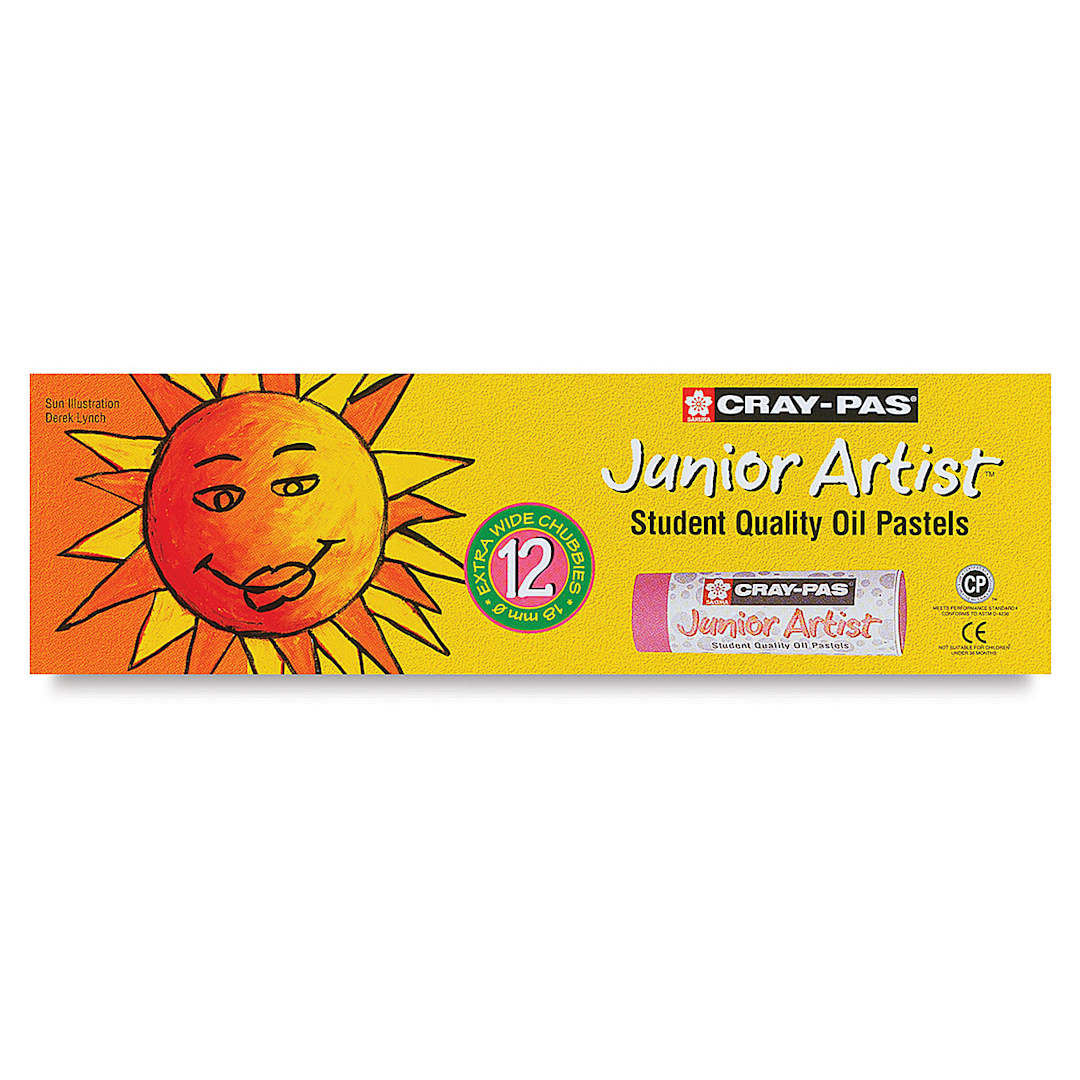 Open in modal - Sakura Cray-Pas Junior Artist Oil Pastels - Set of 12 Chubby Oil Pastels, Assorted Colors. In package