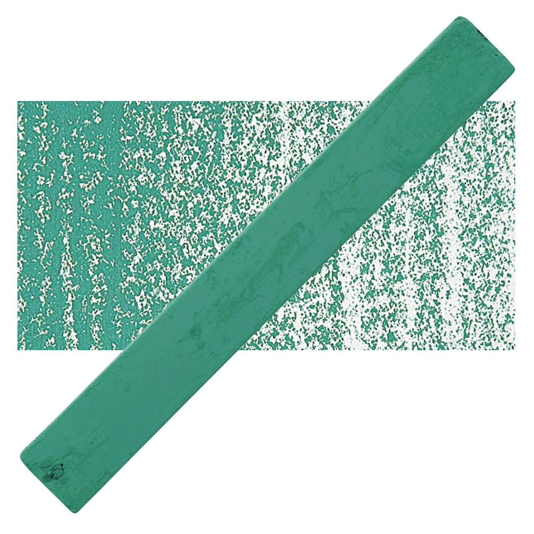 Open in modal - Holbein Artists’ Oil Pastel - Deep Green 3 oil pastel and swatch