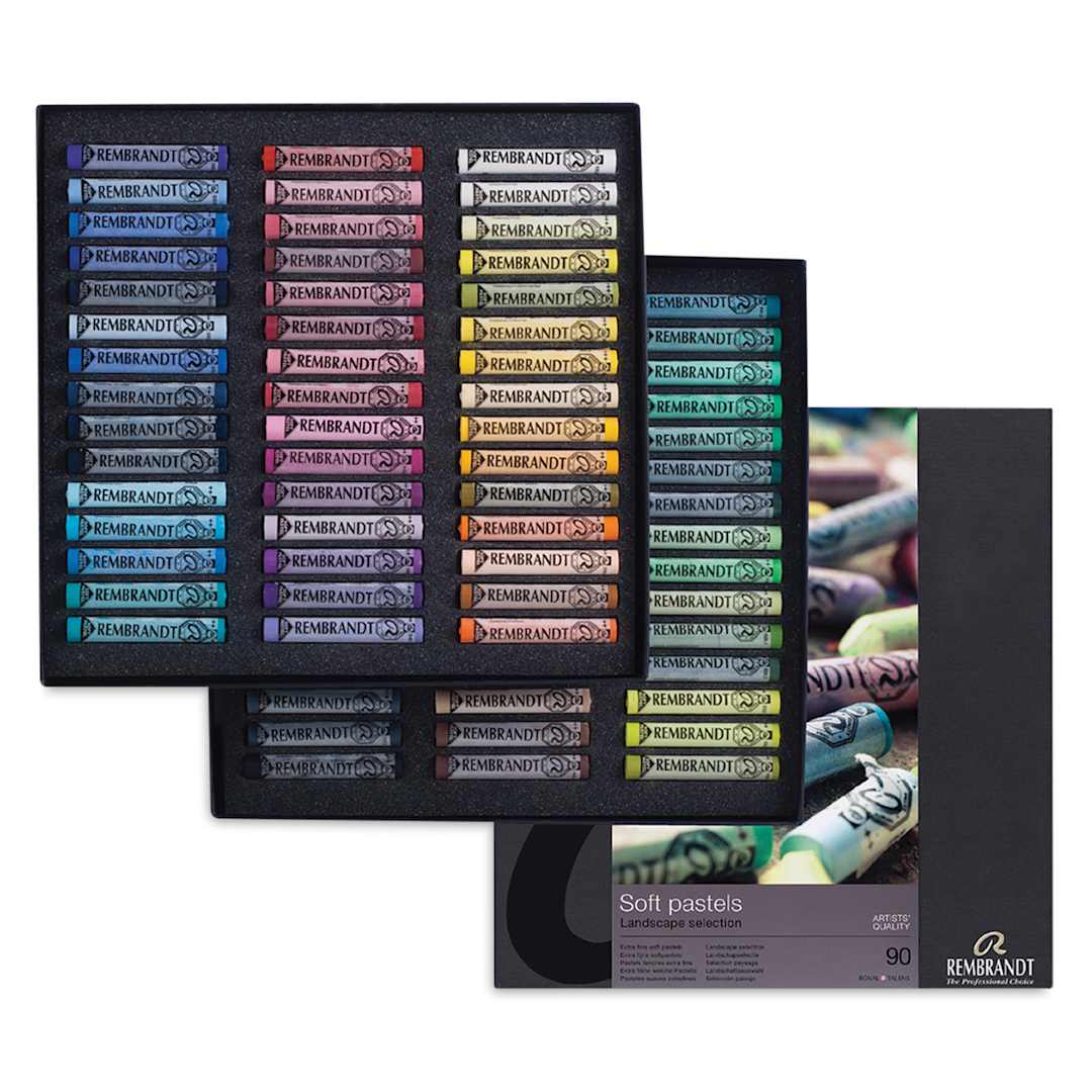 Open in modal - Rembrandt Soft Pastel Set - Set of 90, Landscape, open packaging