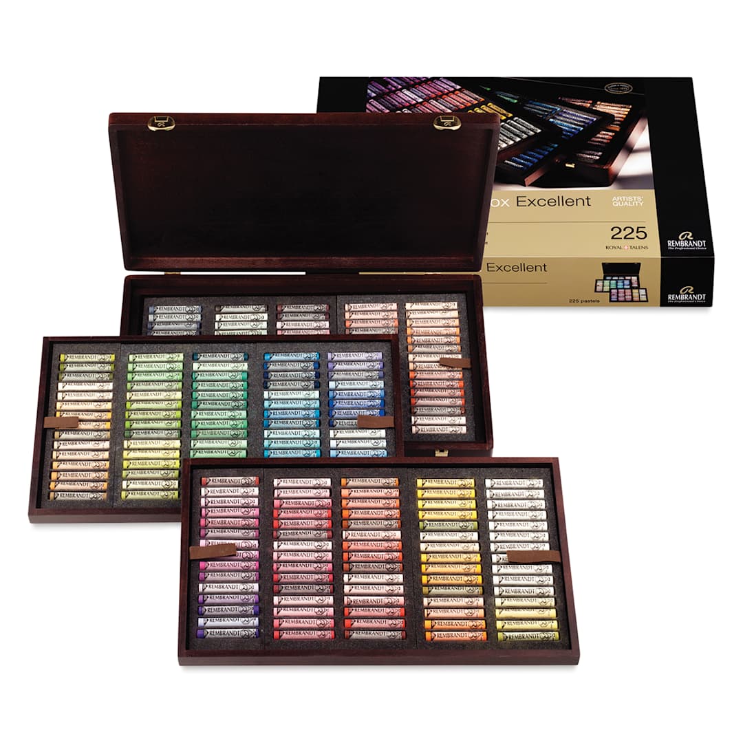 Open in modal - Rembrandt Soft Pastel Set - Set of 220, Assorted Colors, Wood Box, open box