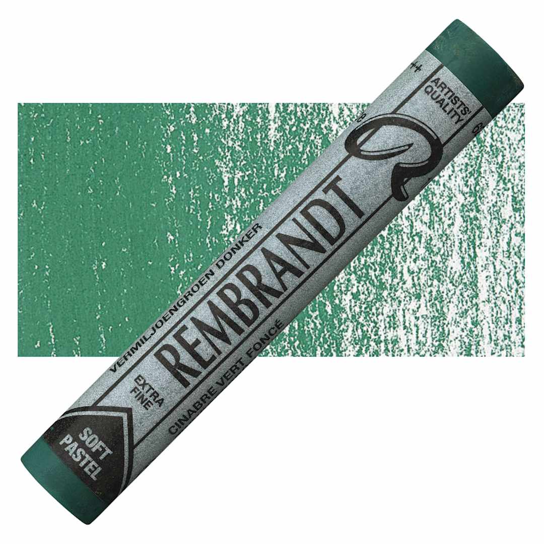 Open in modal - Rembrandt Soft Pastel - Cinnabar Green Deep 627.5 pastel and swatch