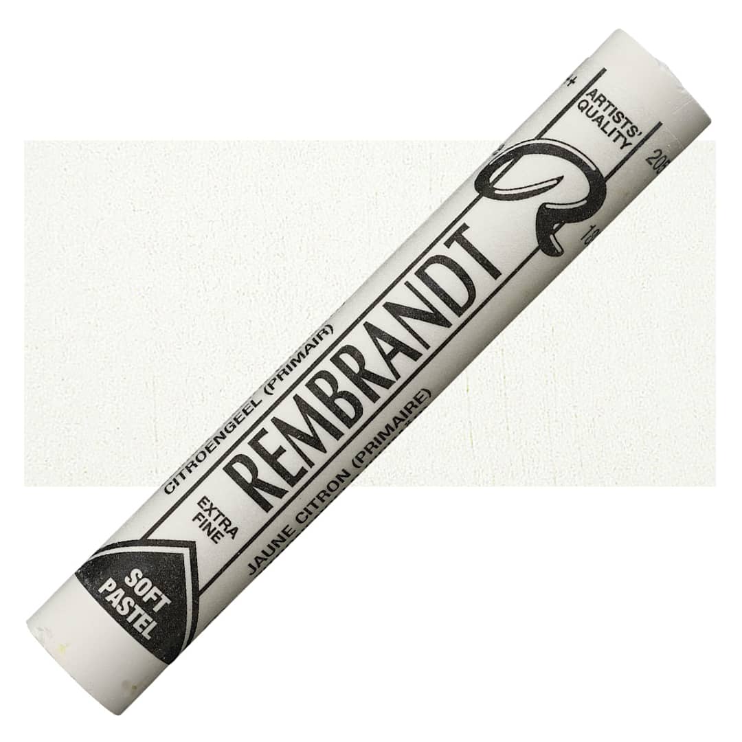 Open in modal - Rembrandt Soft Pastel - Lemon Yellow 205.11 pastel and swatch