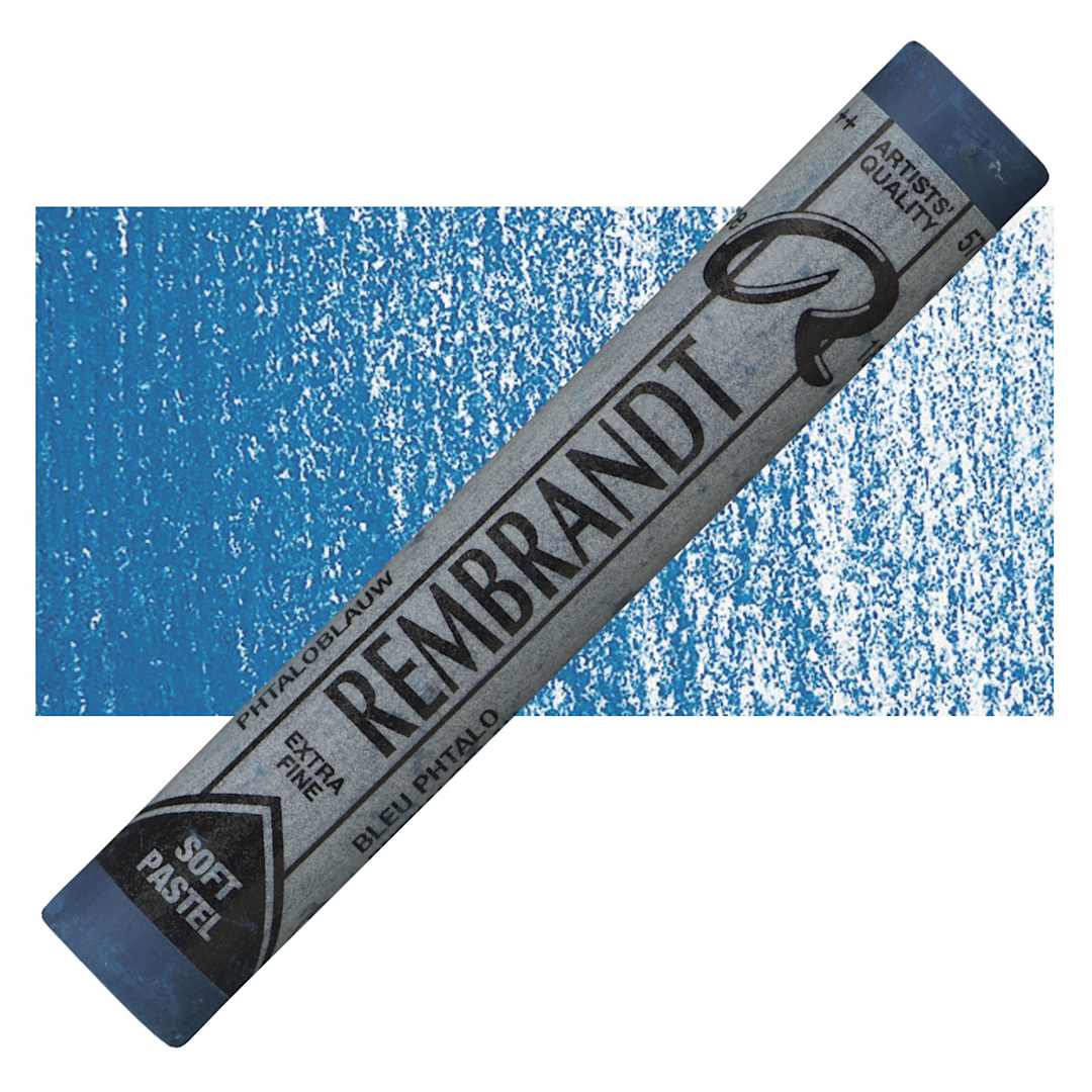 Open in modal - Rembrandt Soft Pastel - Phthalo Blue 570.3 pastel and swatch