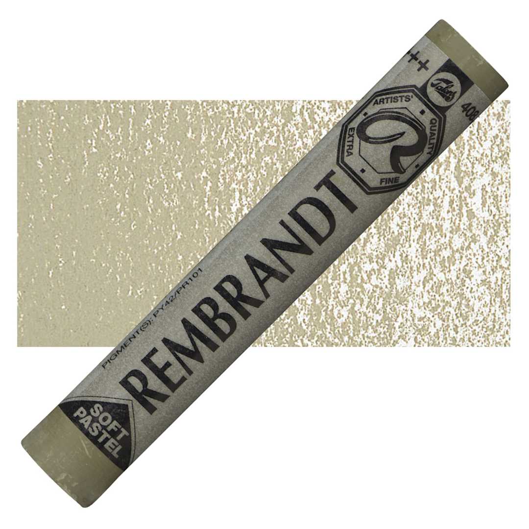 Open in modal - Rembrandt Soft Pastel - Raw Umber 408.9 pastel and swatch