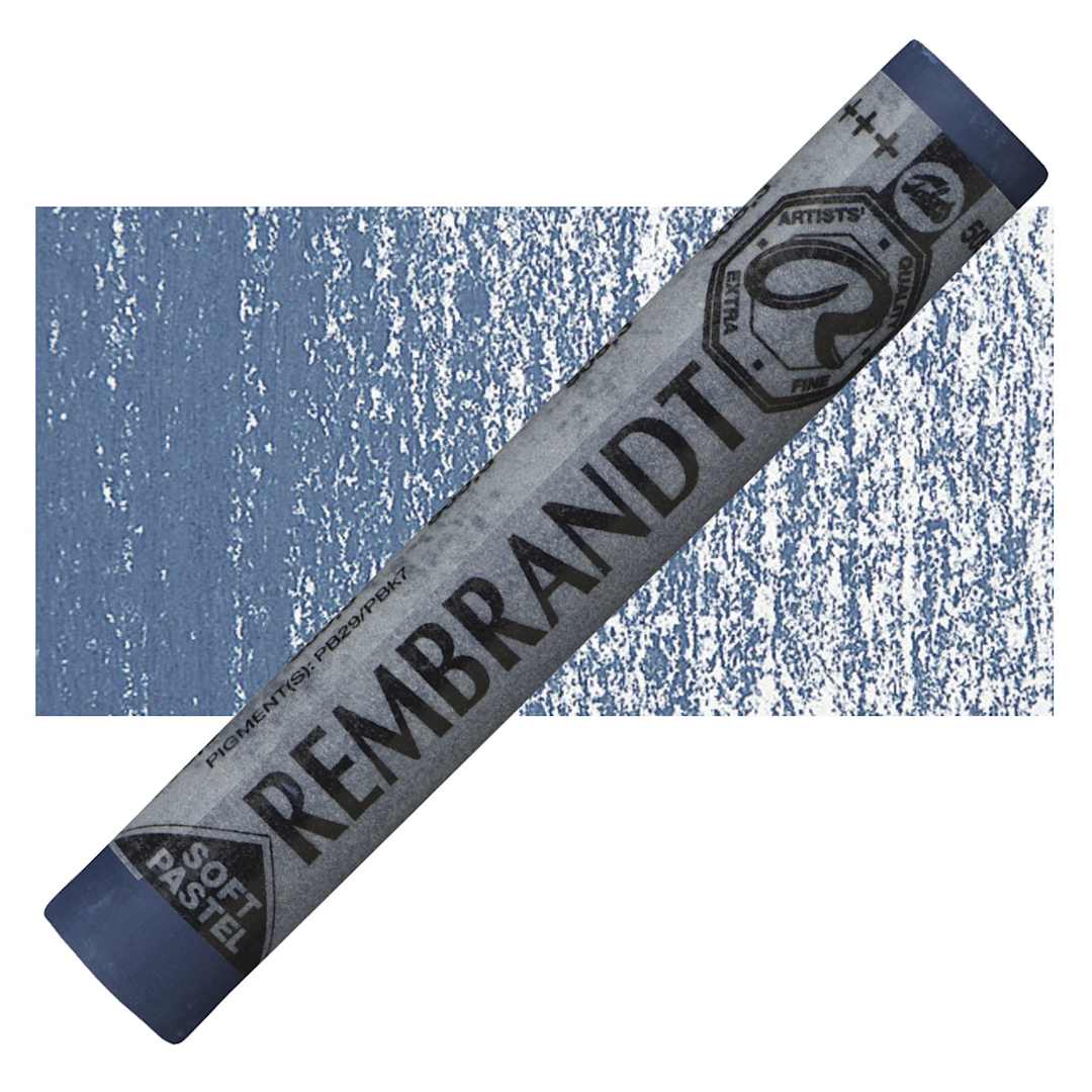 Open in modal - Rembrandt Soft Pastel - Ultramarine Light 505.2 pastel and swatch