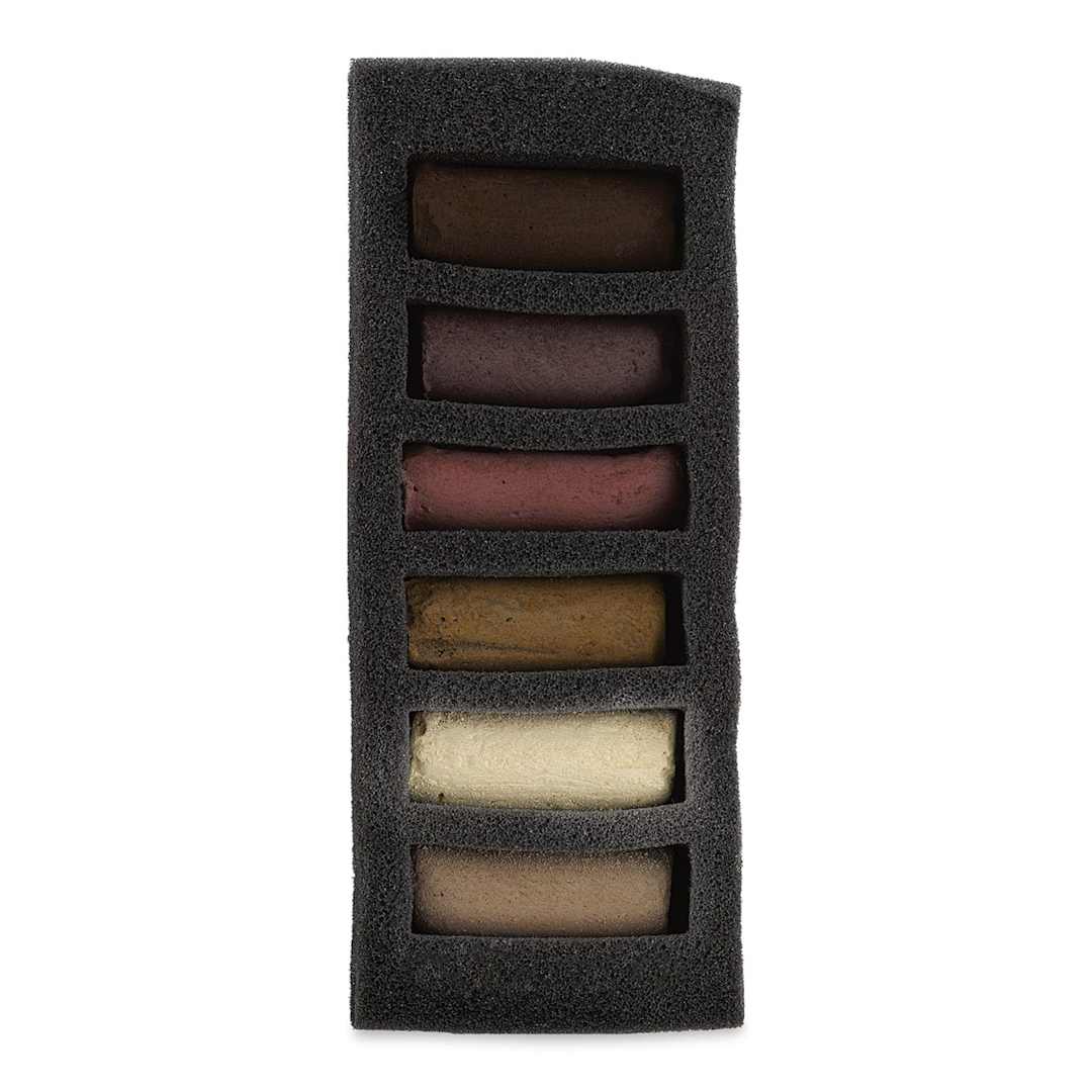 Open in modal - Sennelier Soft Pastels - Set of 6, Dark Skin Tones, Half-Sticks (set contents)