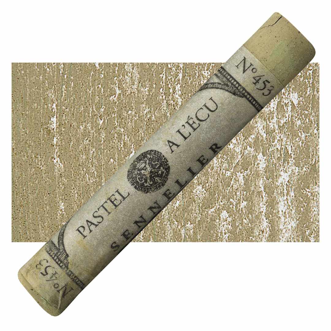 Open in modal - Sennelier Soft Pastel - Olive Grey 453 pastel and swatch