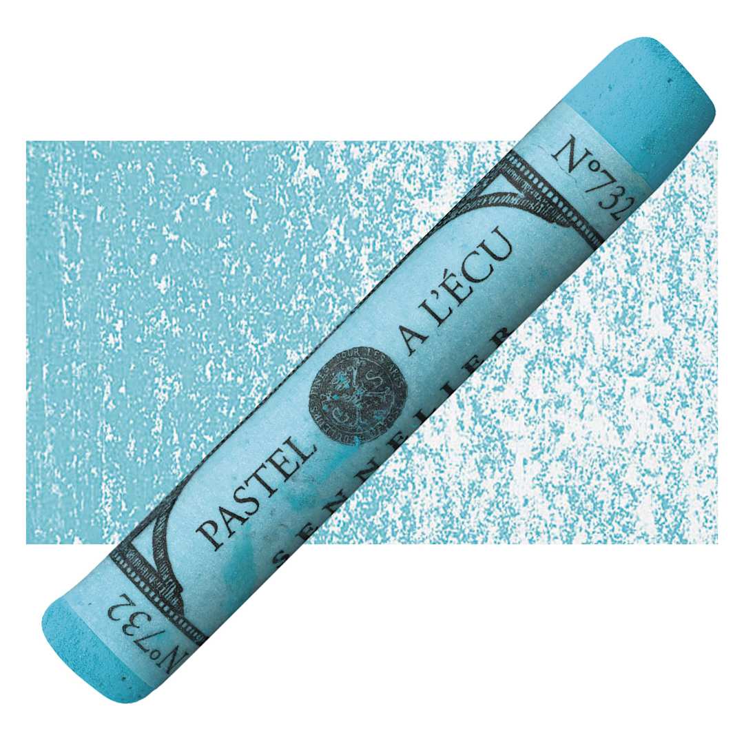 Open in modal - Sennelier Soft Pastel - Turquoise Blue 732 pastel and swatch