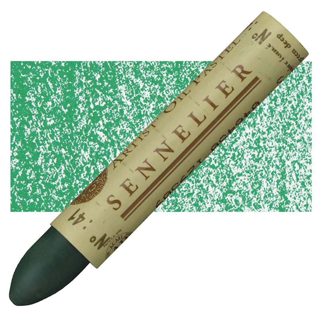 Open in modal - Sennelier Oil Pastel - Cinnabar Green Deep oil pastel and swatch