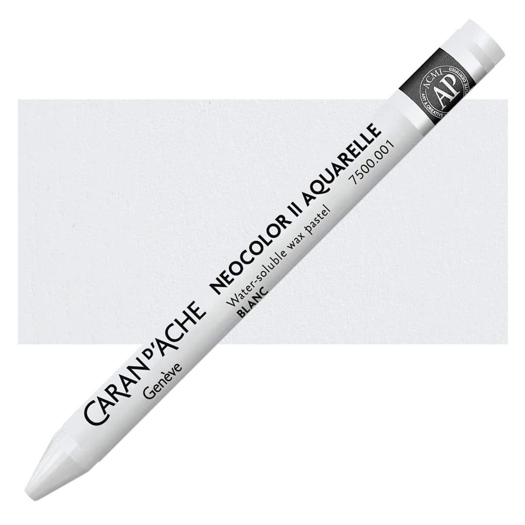 Open in modal - Caran d'Ache Neocolor II Aquarelle Artists' Pastel - White pastel and swatch