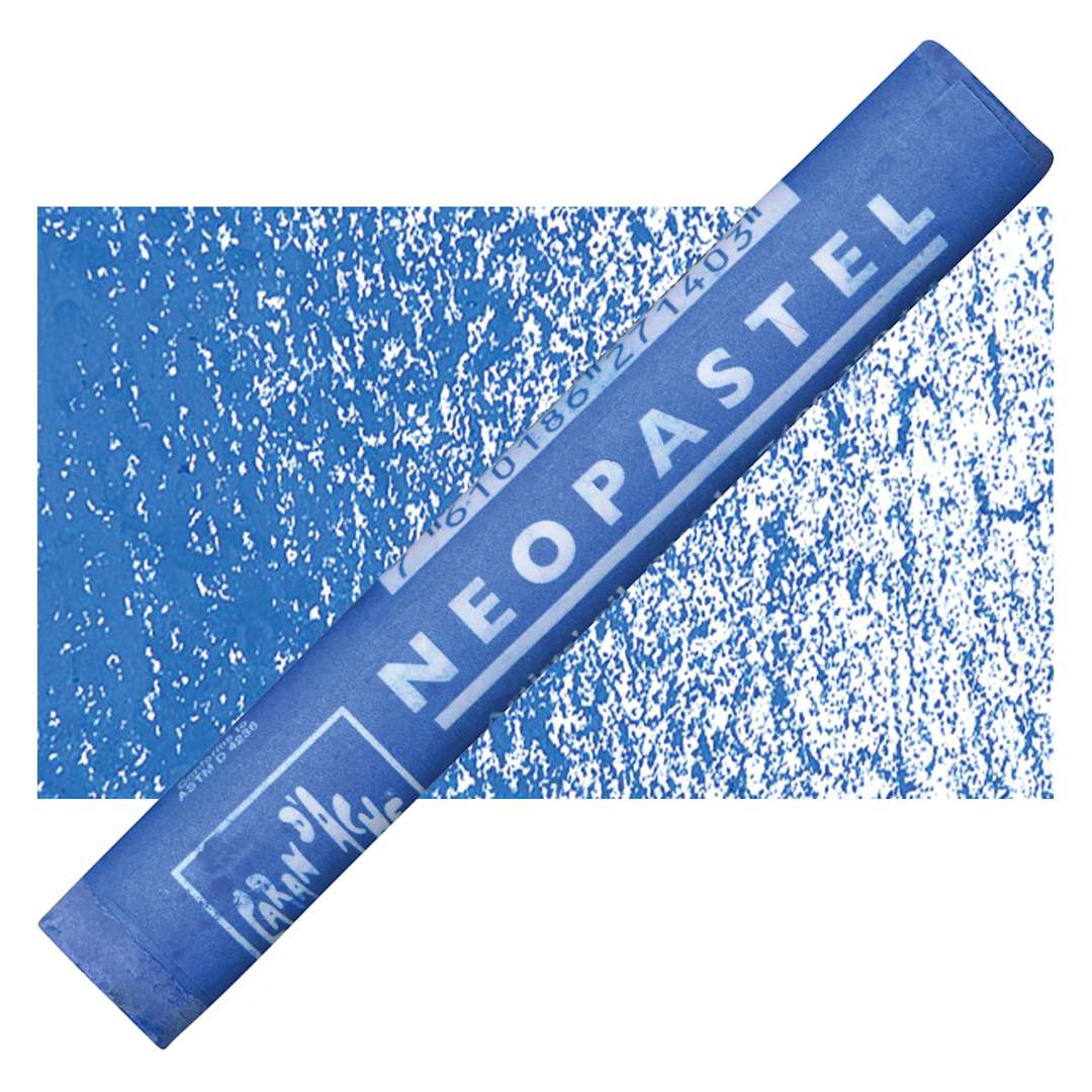 Open in modal - Caran d'Ache Neopastel - Gentian Blue pastel and swatch
