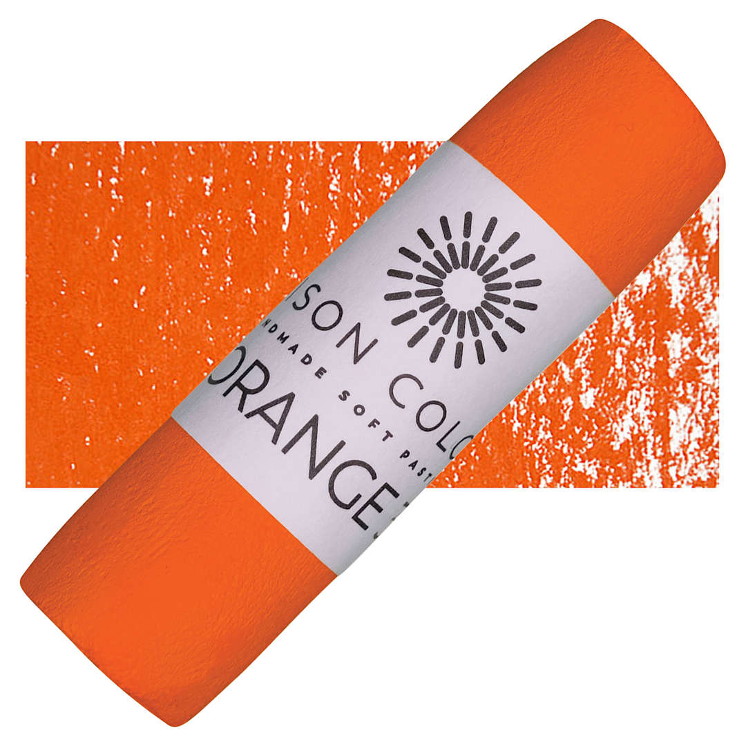 Open in modal - Unison Handmade Pastel - Orange 1 pastel and swatch