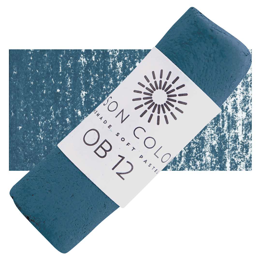 Open in modal - Unison Handmade Pastel - Ocean Blue 12 pastel and swatch