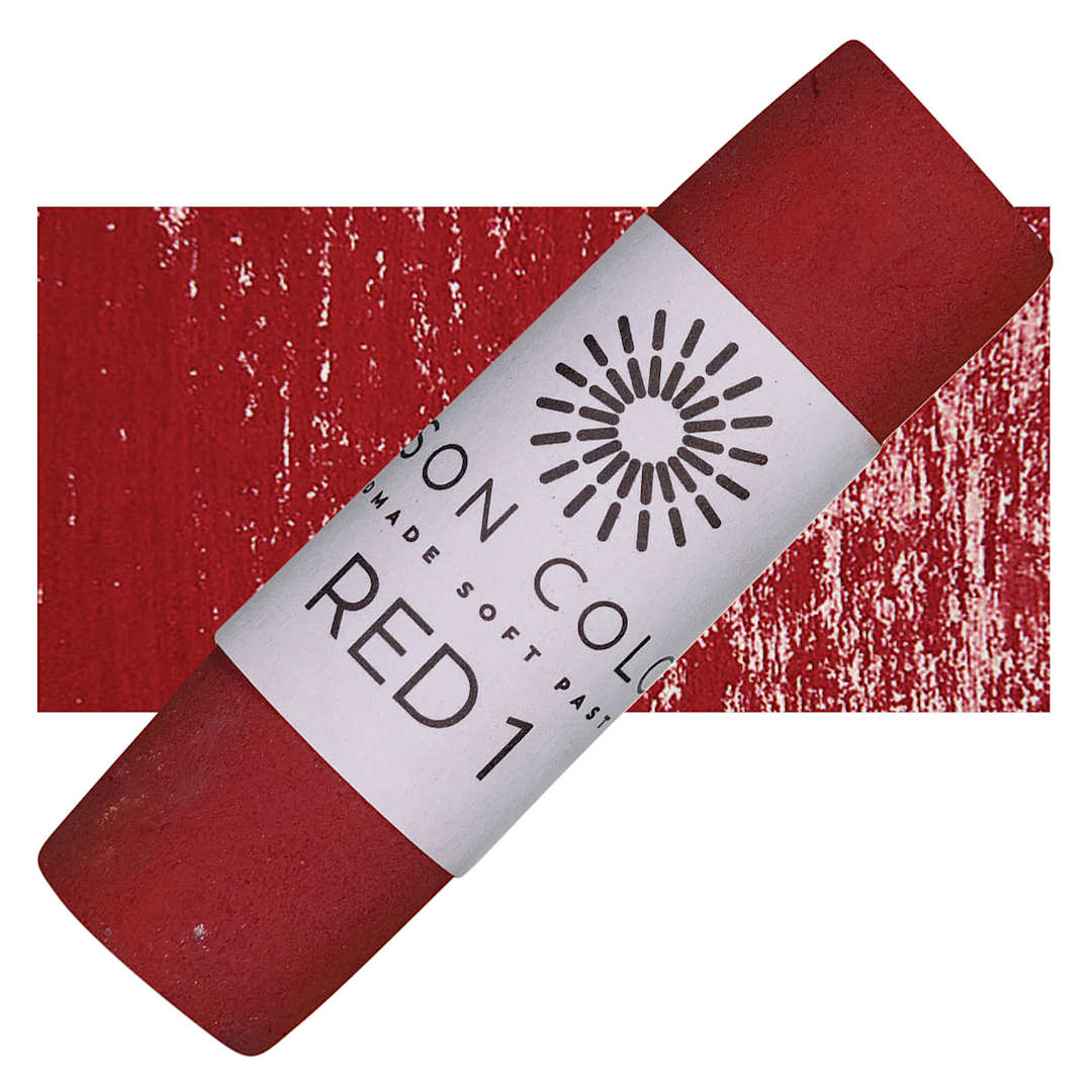 Open in modal - Unison Handmade Pastel - Red 1 pastel and swatch