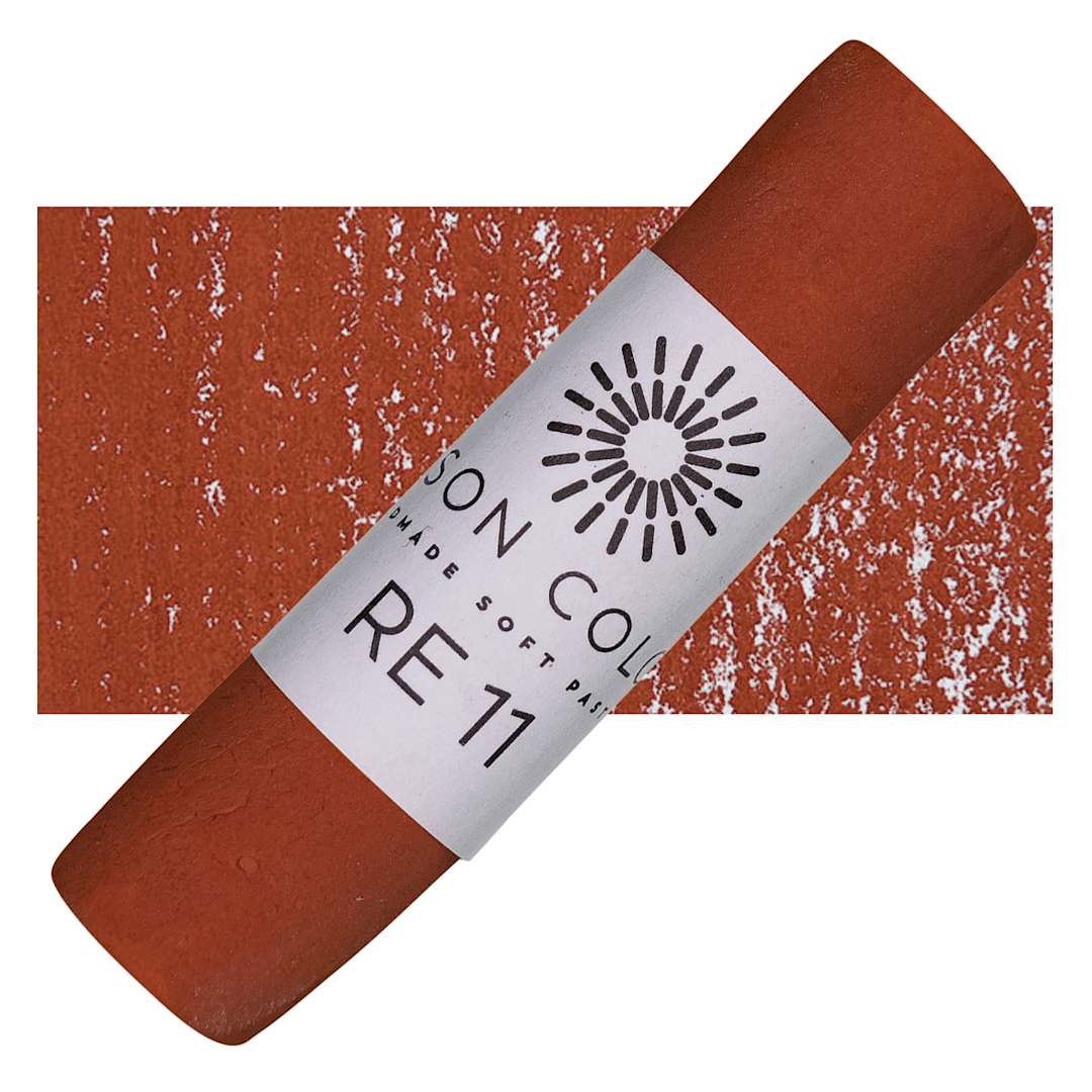 Open in modal - Unison Handmade Pastel - Red Earth 11 pastel and swatch