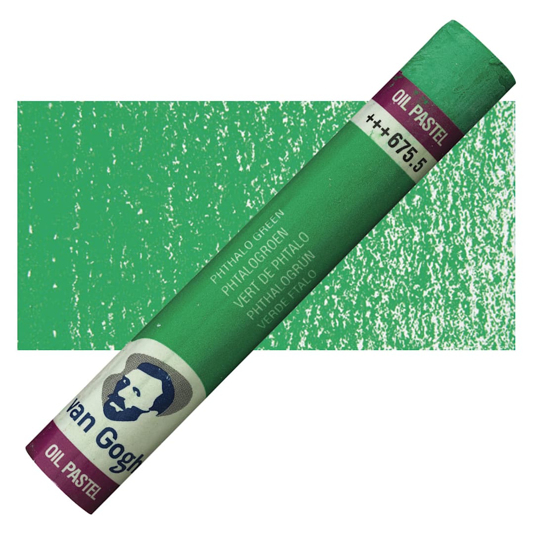 Open in modal - Van Gogh Oil Pastel - Phthalo Green 675.5 oil pastel and swatch