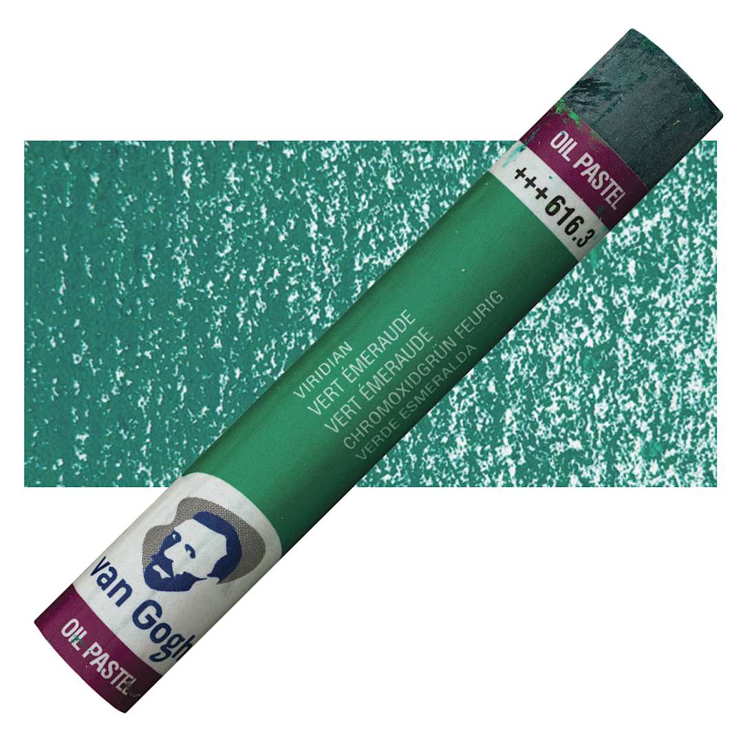 Open in modal - Van Gogh Oil Pastel - Viridian 616.3 oil pastel and swatch