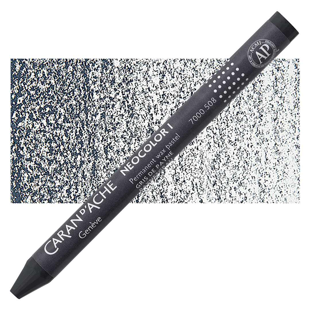 Open in modal - Caran d'Ache Neocolor I Wax Pastel - Payne's Gray pastel and swatch