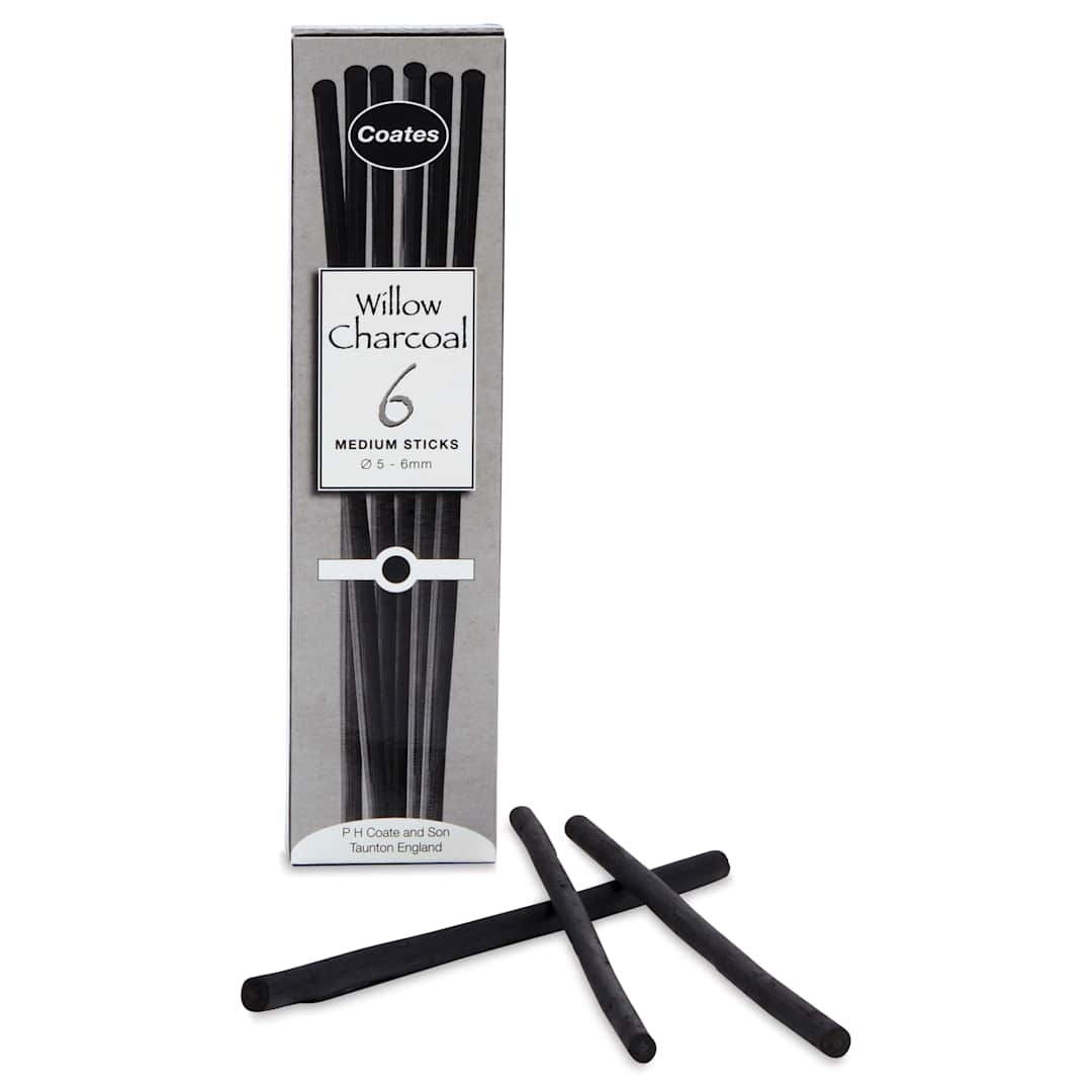 Open in modal - Coates Premium Artist's Willow Charcoal - Medium, Box of 6