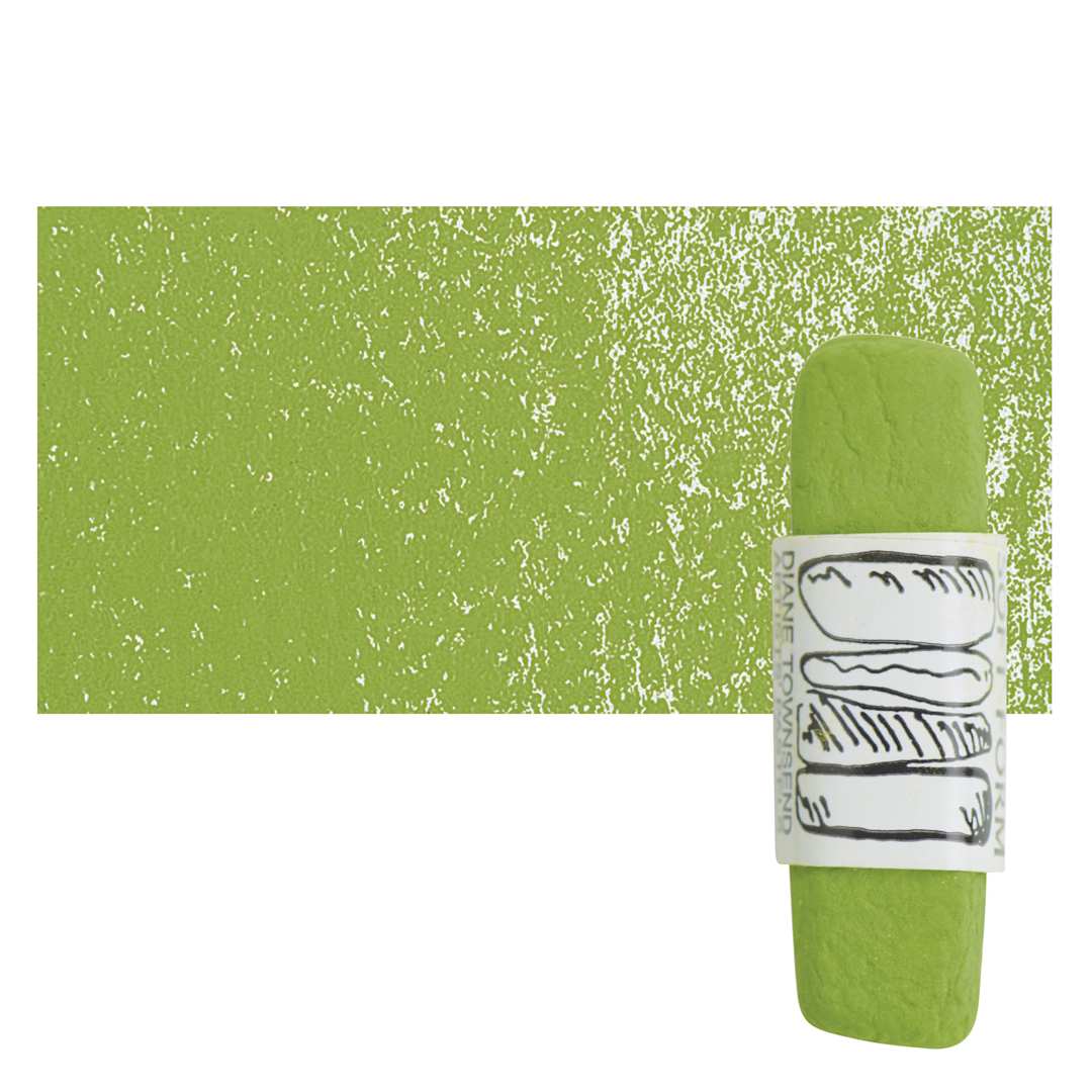 Open in modal - Townsend Artists' Soft Form Pastel - Cadmium Yellow Green (Dark) pastel and swatch