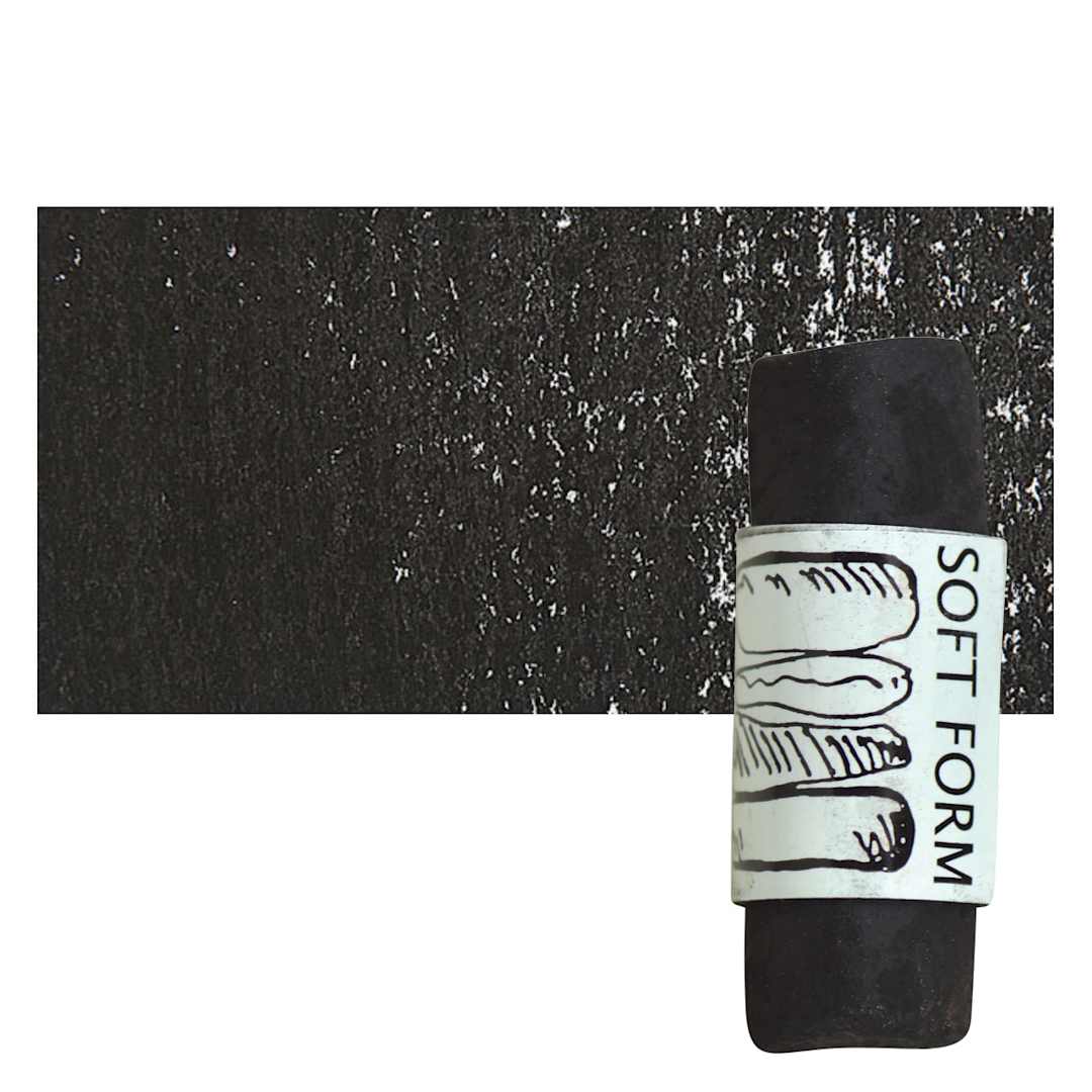 Open in modal - Townsend Artists' Soft Form Pastel - Mars Black 008 pastel and swatch